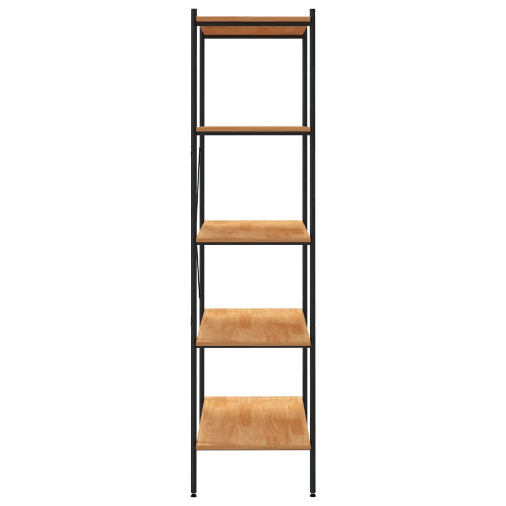 NNEVL 5-Tier Shelving Unit Black and Oak 80x40x163 cm