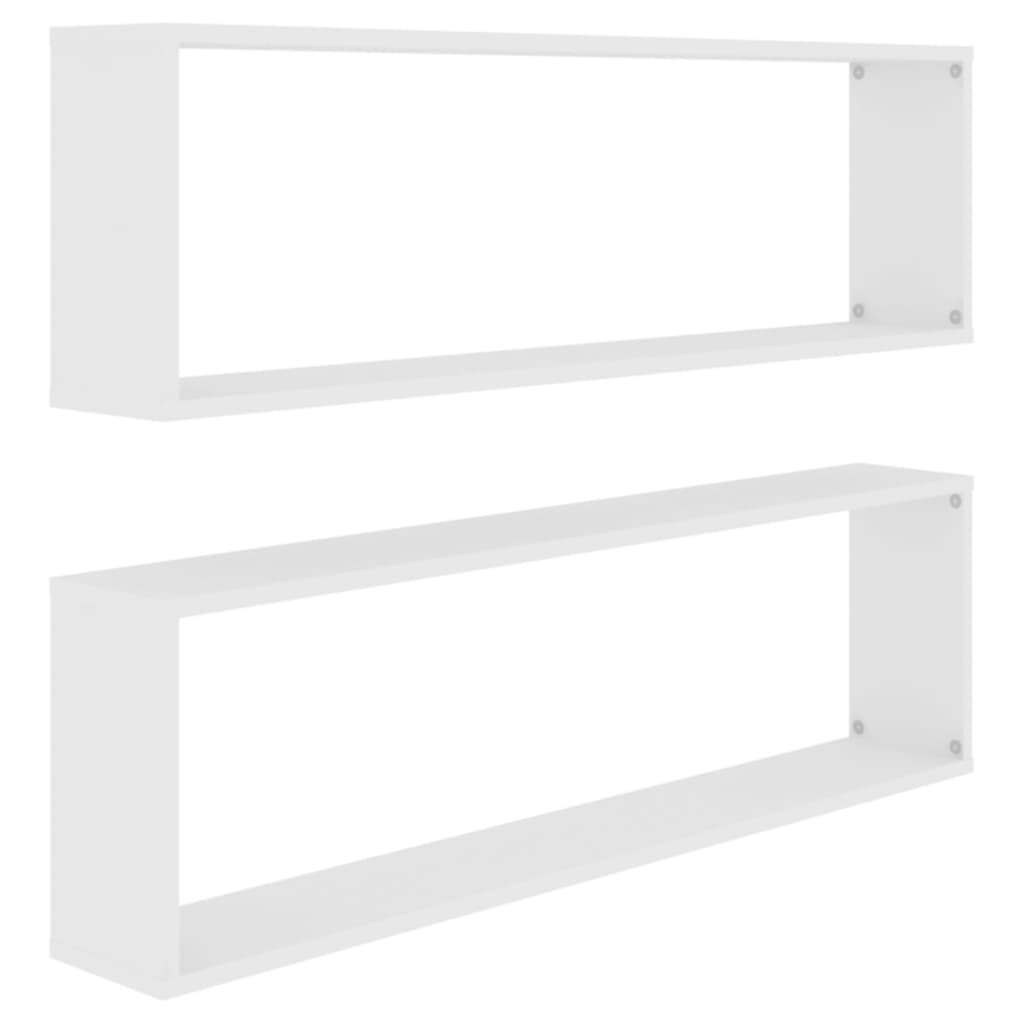 NNEVL Wall Cube Shelves 2 pcs White 100x15x30 cm Chipboard