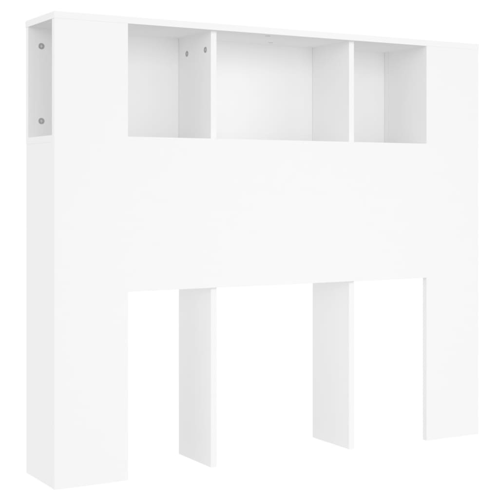 NNEVL Headboard Cabinet White 120x18.5x104.5 cm